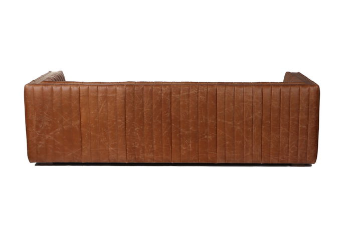 DKD Home Decor Sofá Urban Piel Cognac 4 Plazas 246.5 x 92 x 73 cm