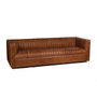 DKD Home Decor Sofá de Piel 4 Plazas Cognac