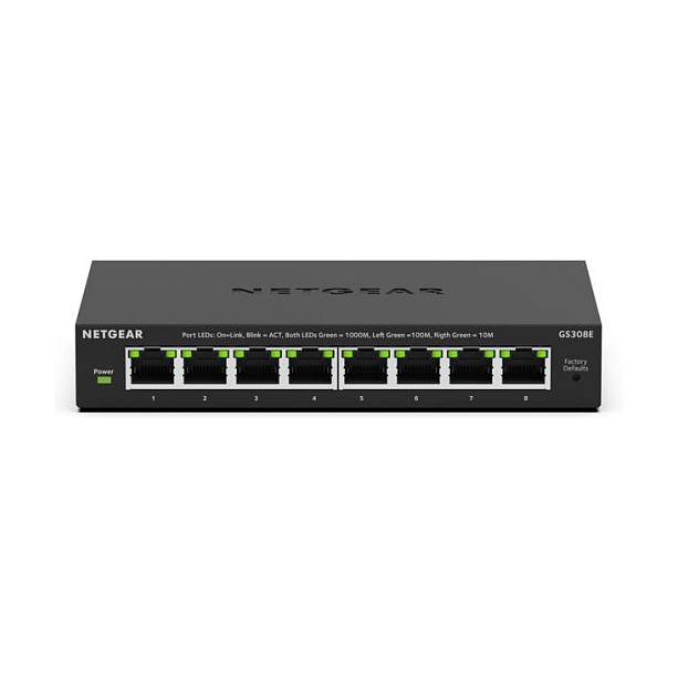Netgear GS308E-400EUS Switch Gigabit Ethernet 8 puertos negro Accesorios informáticos