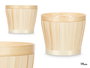 Ibergarden Cubre Macetas Redondo Bambu y Plastico Natural 19 x 16 x 19 cm (Set de 24)