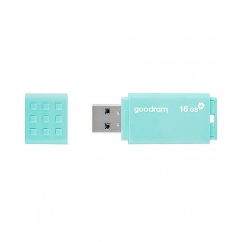 GOODRAM UME CARE UME3-0160CRR11 - Memoria USB 3.0 16 GB, Carcasa Antibacteriana con Tecnología Biomaster, Velocidad Lectura 60 MB/s, Azul