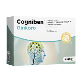 Eladiet Cogniben Ginkoro 90 comprimidos - Complemento con Ginkgo biloba para memoria y función cognitiva