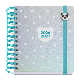 Agenda Escolar (2026-27) Miquelrius Back2Fun Wire-O Tapa Extra Con Goma 155X180 D/P Silver Panda