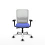 PIQUERAS Y CRESPO Silla de oficina Haches con mecanismo Sincro/Traslack, Azul claro y Blanco