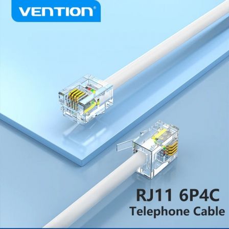 Vention Cable de teléfono RJ11 6P4C AISENS IQBWJ 5m Blanco