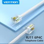 Vention Cable de teléfono RJ11 6P4C AISENS IQBWJ 5m Blanco