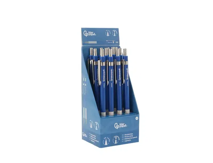 Liderpapel Portaminas Colección 4 con clip y sacapuntas 2 mm azul Liderpapel Portaminas Colección 4 con clip y sacapuntas 2 mm azul