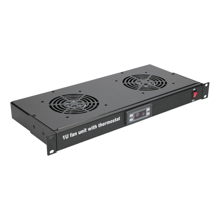 Extralink Panel de ventilación de 19 pulg con 2 ventiladores y termostato
