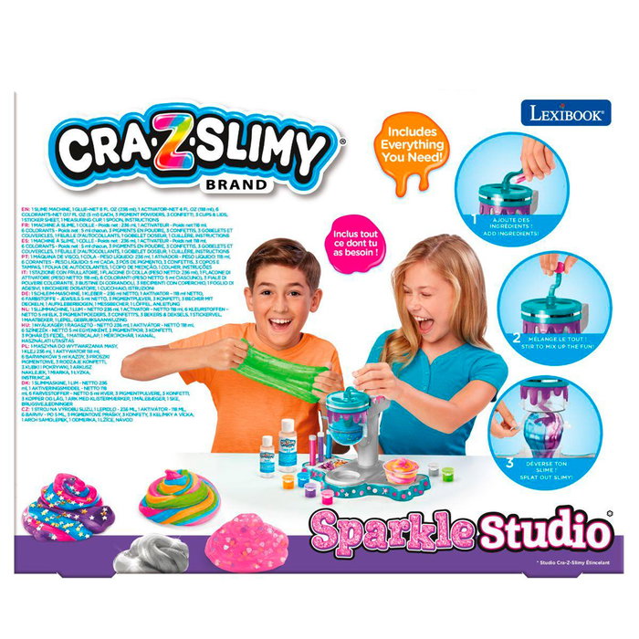 Lexibook Estudio Sparkle Cra-Z-Slimy Crslim40 - Kit de Slime con Brillantina para Crear Slimes Personalizados, +6 años Lexibook Estudio Sparkle Cra-Z-Slimy Crslim40 - Kit de Slime con Brillantina para Crear Slimes Personalizados, +6 años