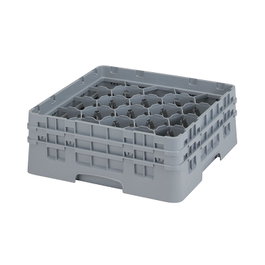 CAMBRO Cesta de lavado 20 comp. 2 alturas Gris claro