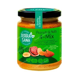 TERRASANA Crema 4 Mix Frutos Secos con cacahuete BIO 250 g