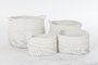 DKD Home Decor Cesta Boho Blanco Negro Algodón Set de 4 Piezas 36 x 33 x 36 cm