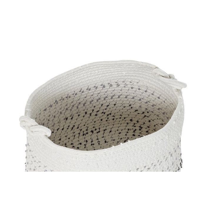 DKD Home Decor Set de 4 Cestas de Algodón Blanco 36x36x33 cm