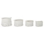 DKD Home Decor Set de 4 Cestas de Algodón Blanco 36x36x33 cm