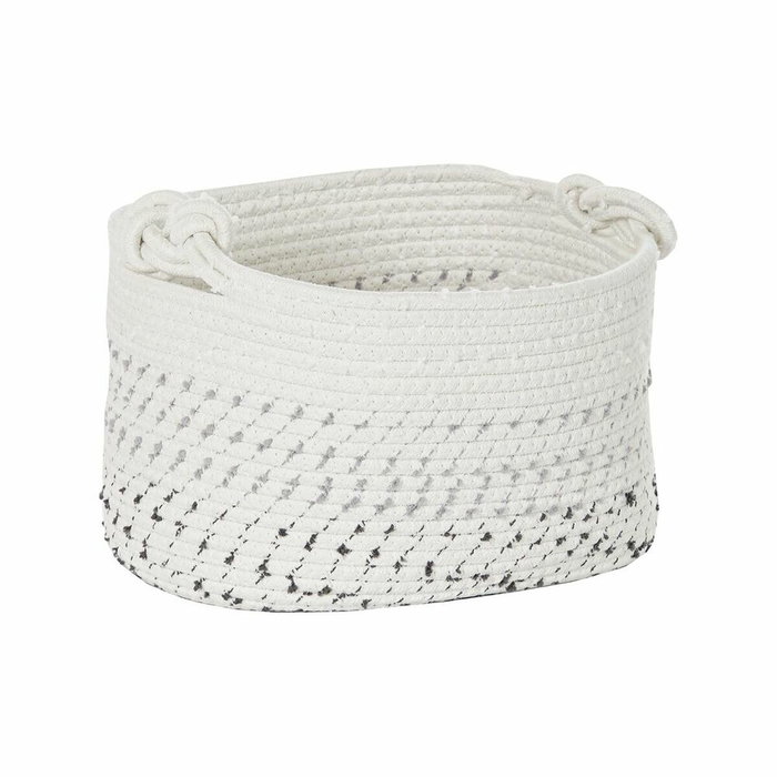 DKD Home Decor Set de 4 Cestas de Algodón Blanco 36x36x33 cm