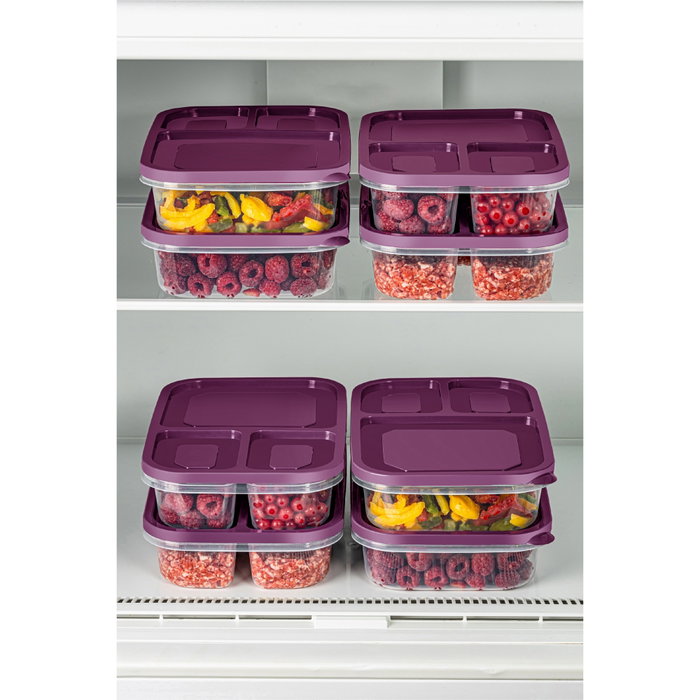 Hermia Juego de Cajas de Almacenaje 8Lidkdrtgn1 - 18, Set de 8 Piezas, Morado, Plástico