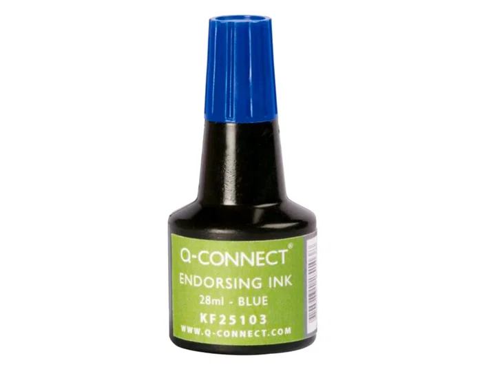 Q-connect Tinta para Tampon Azul Bote 28 ml