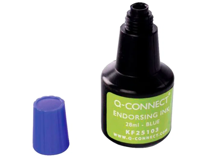 Q-connect Tinta para Tampon Azul Bote 28 ml