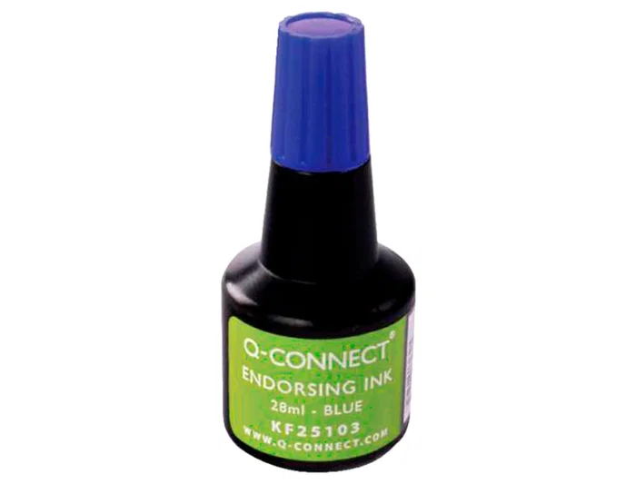 Q-connect Tinta para Tampon Azul Bote 28 ml