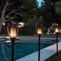 Lumi Jardin Antorcha Solar Maity Sun Efecto Llama LED H 80 cm Blanco Cálido