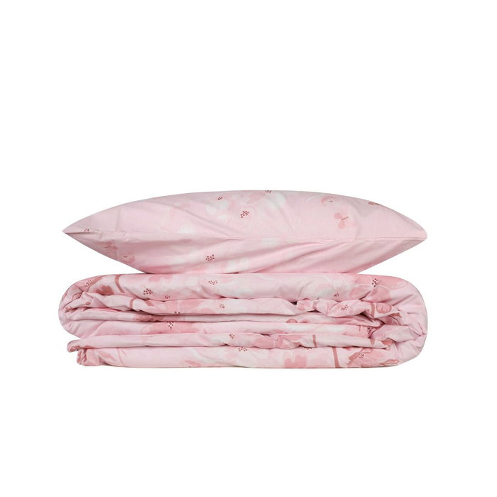Aucune Juego de cama Rosa 100% algodón reforzado con funda nórdica y 2 fundas de almohada Aucune Juego de cama Rosa 100% algodón reforzado con funda nórdica y 2 fundas de almohada