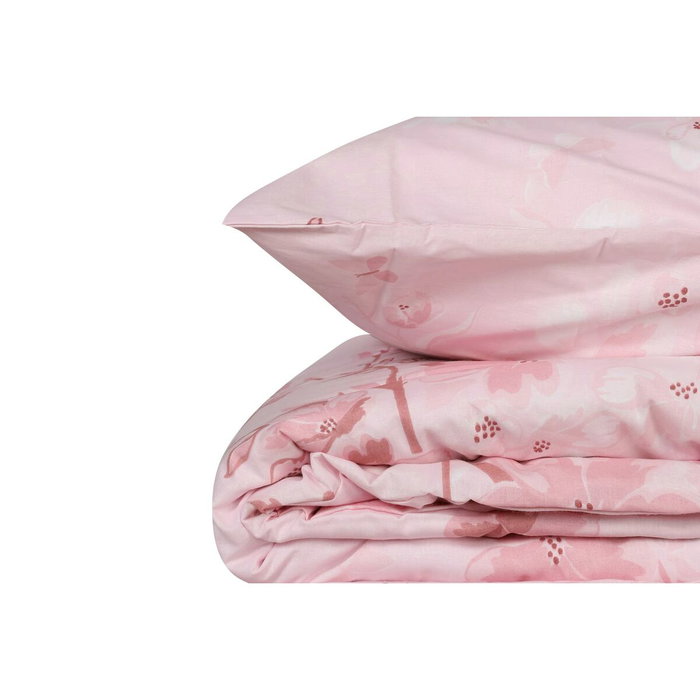 Aucune Juego de cama Rosa 100% algodón reforzado con funda nórdica y 2 fundas de almohada Aucune Juego de cama Rosa 100% algodón reforzado con funda nórdica y 2 fundas de almohada