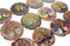 DKD Home Decor Posavasos Indio Multicolor Dolomita Corcho 72 Unidades 10.8 x 10.8 x 0.7 cm