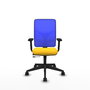 PIQUERAS Y CRESPO Silla de oficina Motilla con mecanismo Sincro/Traslack, Amarillo y Azul