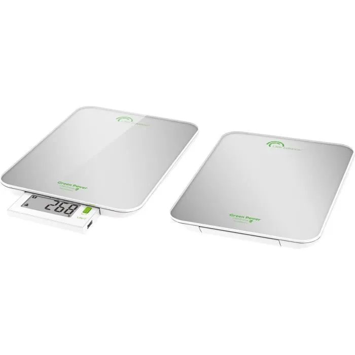 Little Balance Green Power USB Báscula de Cocina, 6 kg, 1 g, Plata Perla, Carga USB