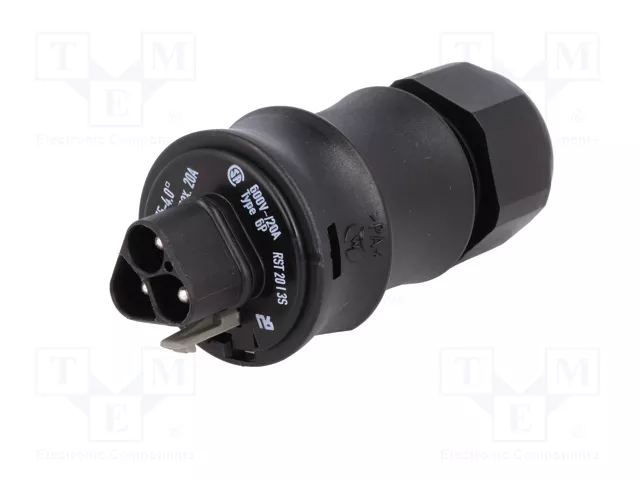 WIELAND Conector Industrial Redondo RST Macho de 3 Pines, 250V, Negro