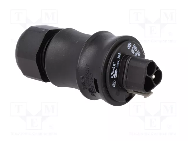 WIELAND Conector Industrial Redondo RST Macho de 3 Pines, 250V, Negro