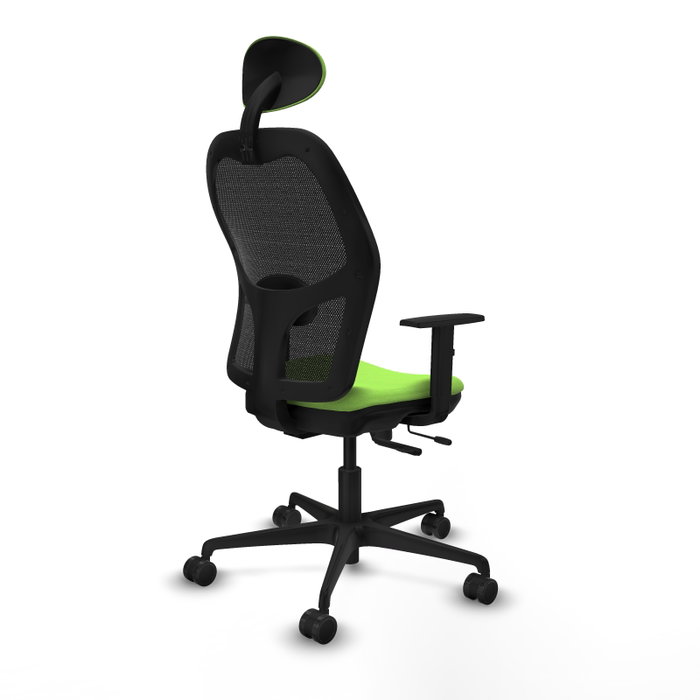 Silla de oficina Jorquera con mecanismo Sincro/Traslack tapizada con Tela color Pistacho y malla color Negro. Equipada con lumbar 1D, Brazos 1D, Cabecero Fijo y Ruedas 65mm nailon Silla de oficina Jorquera con mecanismo Sincro/Traslack tapizada con Tela color Pistacho y malla color Negro. Equipada con lumbar 1D, Brazos 1D, Cabecero Fijo y Ruedas 65mm nailon