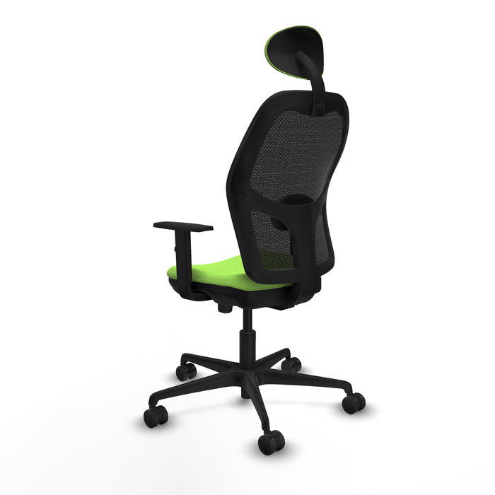 Silla de oficina Jorquera con mecanismo Sincro/Traslack tapizada con Tela color Pistacho y malla color Negro. Equipada con lumbar 1D, Brazos 1D, Cabecero Fijo y Ruedas 65mm nailon Silla de oficina Jorquera con mecanismo Sincro/Traslack tapizada con Tela color Pistacho y malla color Negro. Equipada con lumbar 1D, Brazos 1D, Cabecero Fijo y Ruedas 65mm nailon