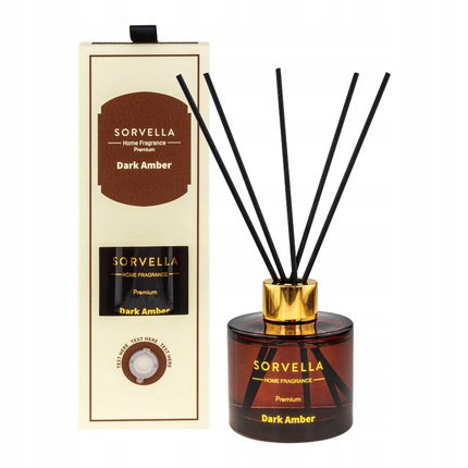 Sorvella Dark Amber Difusor de aroma con varillas 120 ml Sorvella Dark Amber Difusor de aroma con varillas 120 ml
