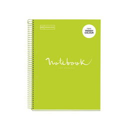 Bloc Miquelrius Emotions Notebook 1 Micro.Tapa Extra A4 80H 90G Cuadric.5X5 Lima (Set de 5)