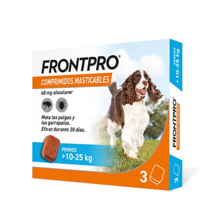 FRONTPRO 68 mg 3 comprimidos masticables para perros de 10-25 kg FRONTPRO 68 mg 3 comprimidos masticables para perros de 10-25 kg