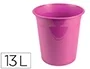 Liderpapel Papelera Plástico Rosa Opaco 13 Litros 275x285 mm
