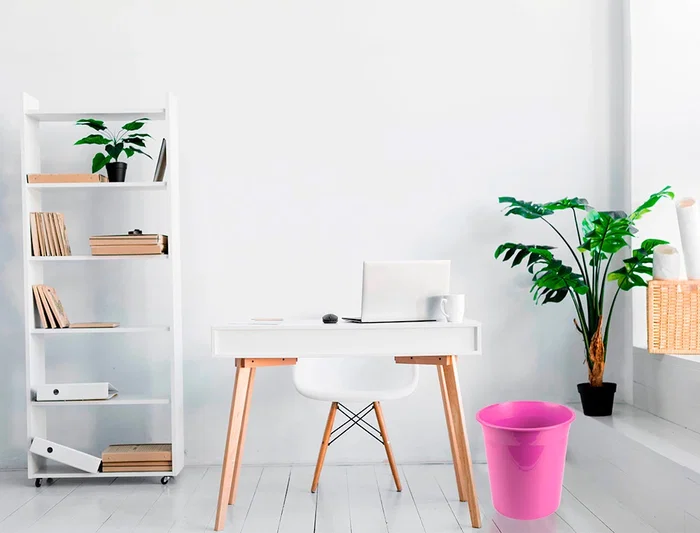 Liderpapel Papelera Plástico Rosa Opaco 13 Litros 275x285 mm