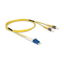 DeLOCK Cable de fibra óptica LC > ST Singlemode OS2 1 m Amarillo