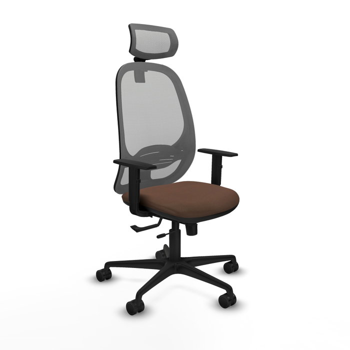 PIQUERAS Y CRESPO Silla de oficina Cilanco con mecanismo Sincro/Traslack Marrón y Gris PIQUERAS Y CRESPO Silla de oficina Cilanco con mecanismo Sincro/Traslack Marrón y Gris