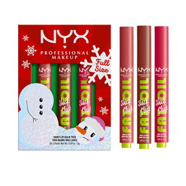 NYX Professional Makeup Set Fat Oil Slick Trio 3 Labiales, Tonos No Filter Needed, Link In My Bio y Double Tap, 12% Aceites Naturales, Vegano, 12H Hidratación