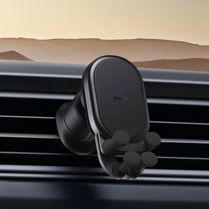 Baseus Soporte Gravitatorio para Smartphone en Rejilla de Ventilación, Negro Baseus Soporte Gravitatorio para Smartphone en Rejilla de Ventilación, Negro