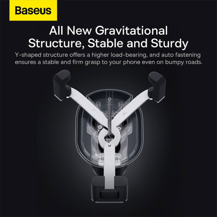 Baseus Soporte Gravitacional para Smartphone para Coche - Negro / Plata Baseus Soporte Gravitacional para Smartphone para Coche - Negro / Plata