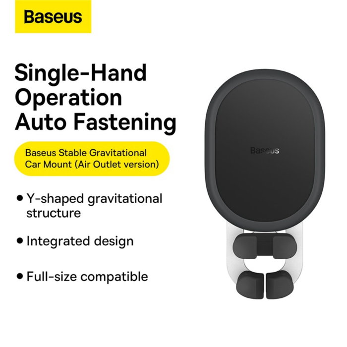 Baseus Soporte Gravitacional para Smartphone para Coche - Negro / Plata Baseus Soporte Gravitacional para Smartphone para Coche - Negro / Plata