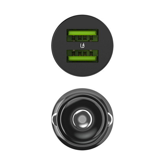 Green Cell GC PowerRide Nano36 Cargador de Coche 36W 2x USB-A Negro