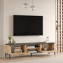 Hanah Home Conjunto Muebles Salón Pino Atlántico Antracita Melamina TV Mesa Centro 160cm