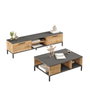 Hanah Home Conjunto Muebles Salón Pino Atlántico Antracita Melamina TV Mesa Centro 160cm