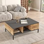 Hanah Home Conjunto Muebles Salón Pino Atlántico Antracita Melamina TV Mesa Centro 160cm
