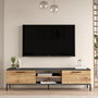 Hanah Home Conjunto Muebles Salón Pino Atlántico Antracita Melamina TV Mesa Centro 160cm