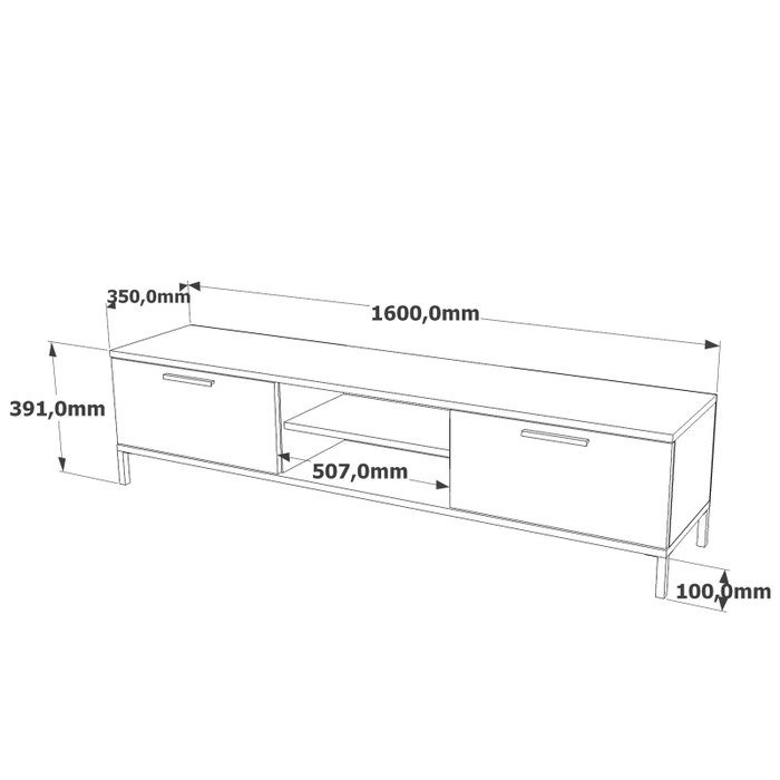 Hanah Home Conjunto Muebles Salón Pino Atlántico Antracita Melamina TV Mesa Centro 160cm